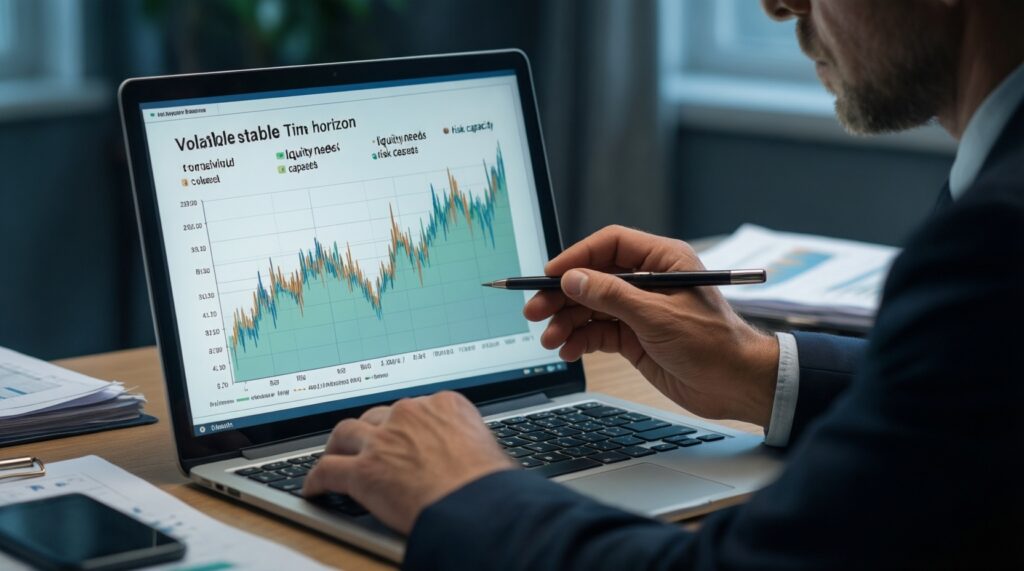 - ความผันผวน (Volatility) ต่ำ/กลาง/สูง ต่างกันอย่างไร เลือกให้เหมาะกับงบและเป้าหมาย - иллюстрация